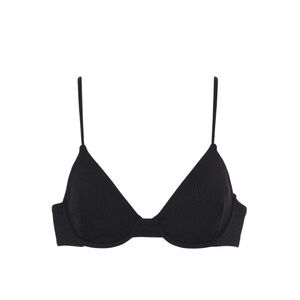 NWOT Montce Black Ribbed Triangle Underwire Bikini Top